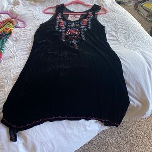 Johnny Was black velvet dress